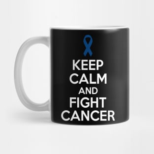 Keep Calm and Fight Cancer - Dark Blue Ribbon Mug